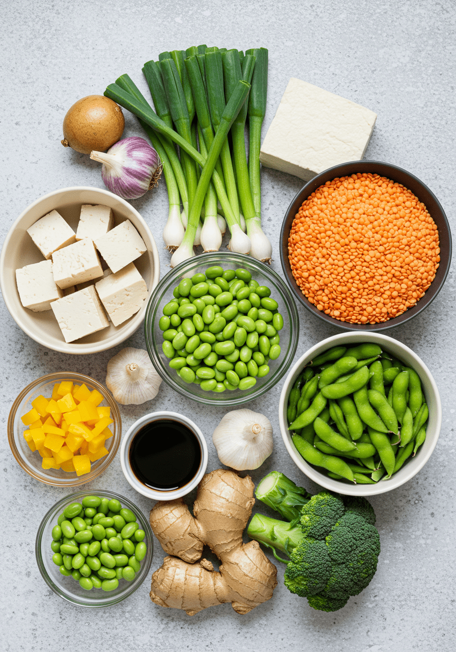 easy asian vegetarian or vegan recipes high protein